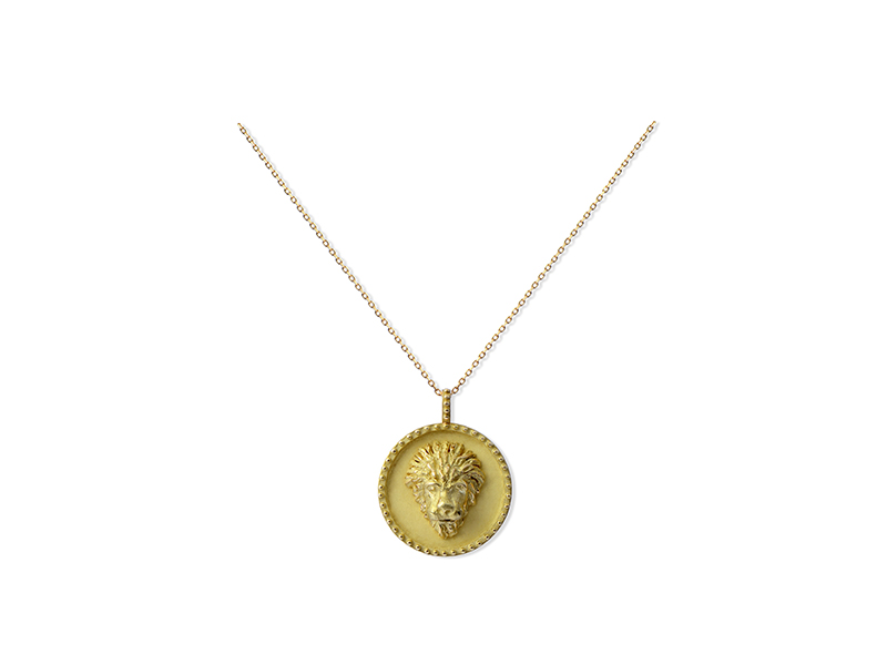Tabbah - Phoenician lion medallion in yellow gold