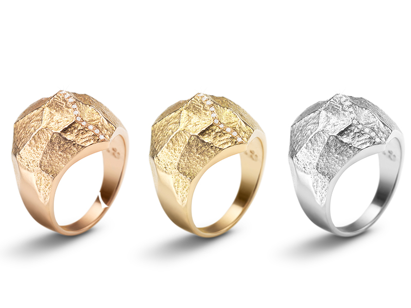 Bonnet - Altitude Diamond rings available on rose, yellow and white gold