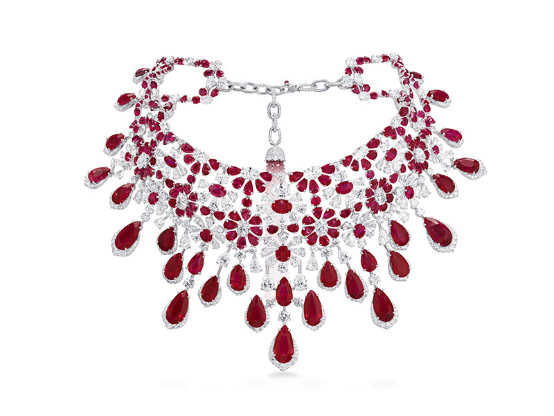 David Morris Collier rubis et diamant