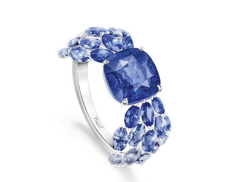 Piaget - Blue Waterfall ring set with sapphires and diamonds