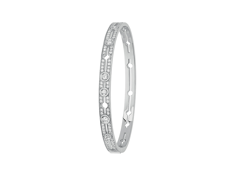 Dinh Van - Bracelet Pulse en or blanc pavé diamant