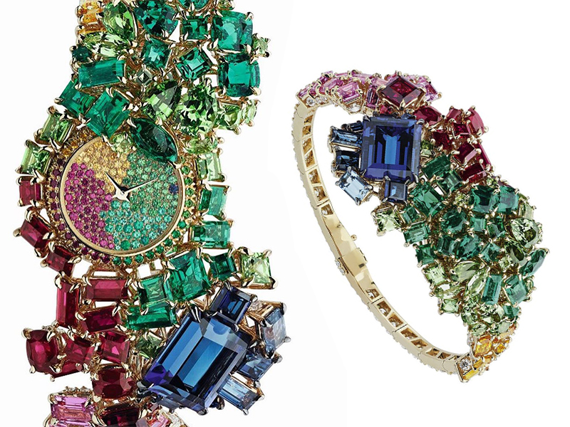 Dior - Secret watch paved with colored stones