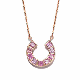 Jolly Bijou Sundial necklace pink rose gold pink sapphires