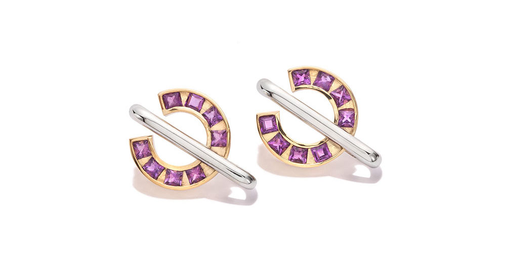 Sundial purple earrings