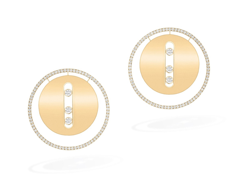 Messika - Boucles d'oreilles Lucky Move GM en or jaune serties de diamants