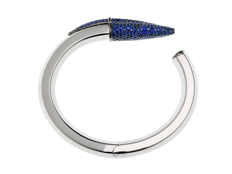Nadine Ghosn - Bic bracelet mounted on white gold set with sapphires