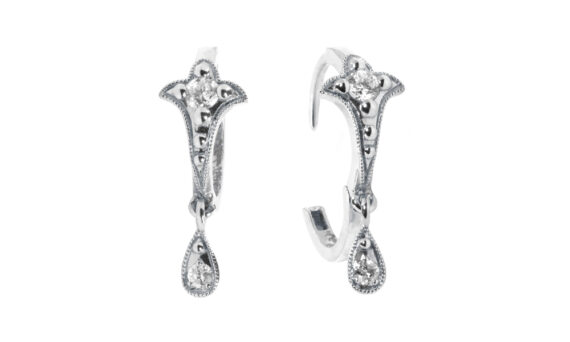 De Jaegher Lily Flower earrings white gold diamonds-