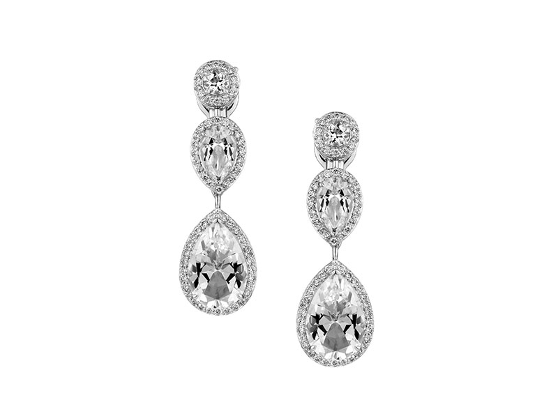 As By Penelope Cruz - Boucles d'oreilles serties de topazes et diamants de laboratoire