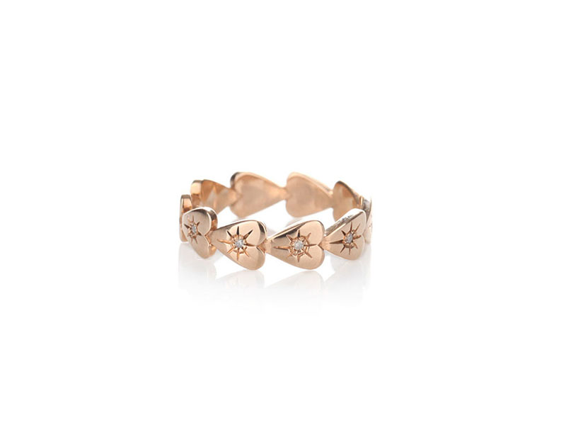 Otto Jewels #717 ring 9kt rose gold grey diamonds