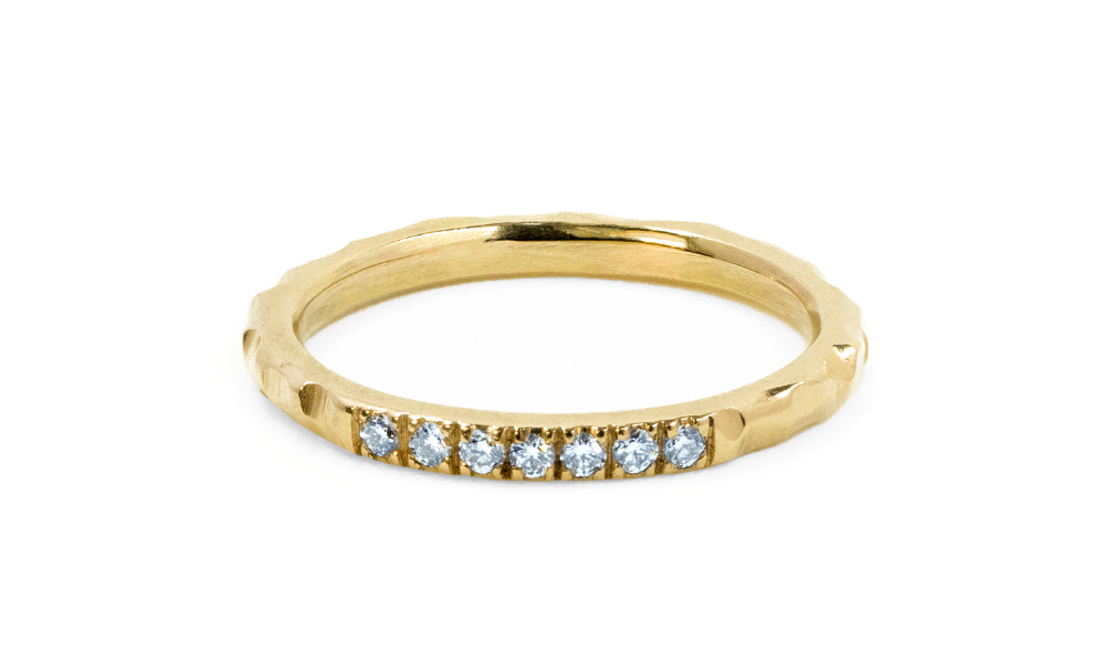 Shop Diamond Hammered Ring by Rivka Nahmias - theeyeofjewelry.com