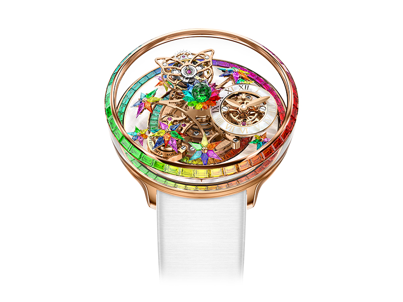 The object of desire the Astronomia Fleurs de Jardin Rainbow watch from Jacob Co. theeyeofjewelry