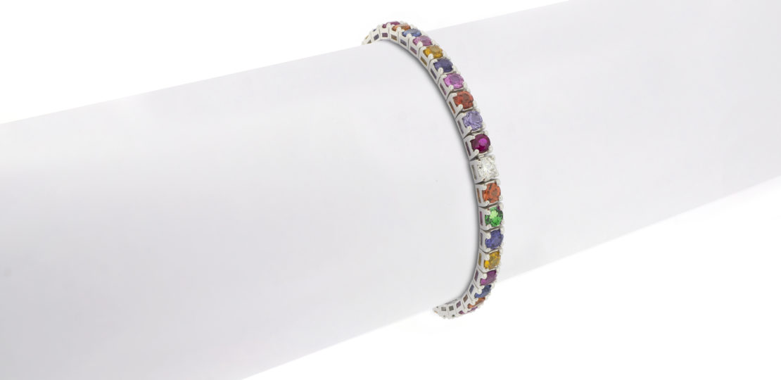 Rainbow tennis bracelet