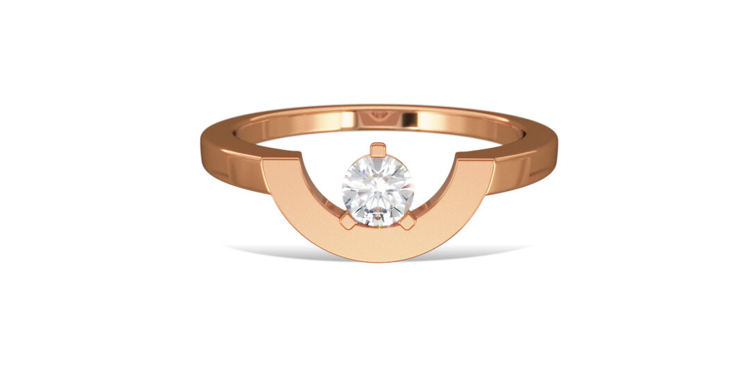 Ring Intrépide petit arc 0.25ct – 18k rose gold