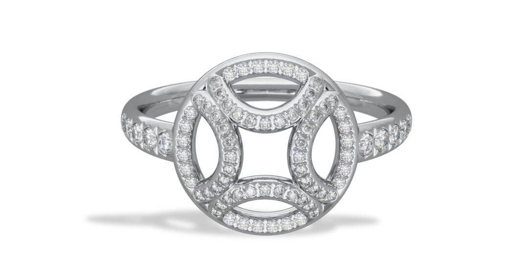 Ring Perpétuel.le pavée – 18k white gold