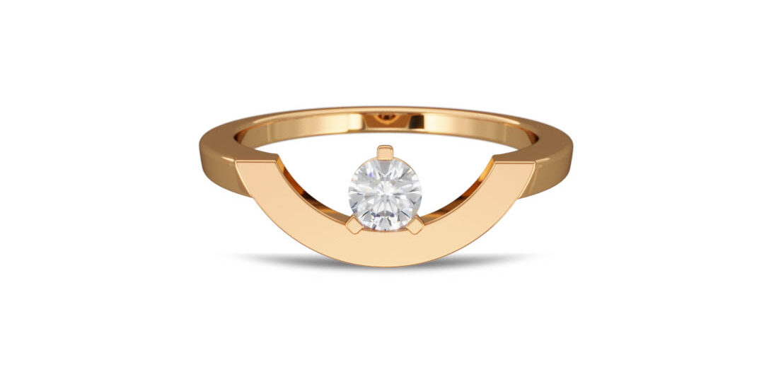 Ring Intrépide grand arc 0.25ct – 18k yellow gold
