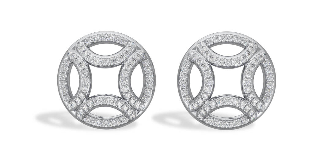 Earrings Perpétuel.le pavées – 18k white gold