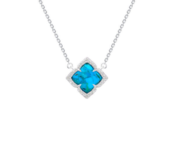 Turquoise & White Diamonds Chakra Necklace